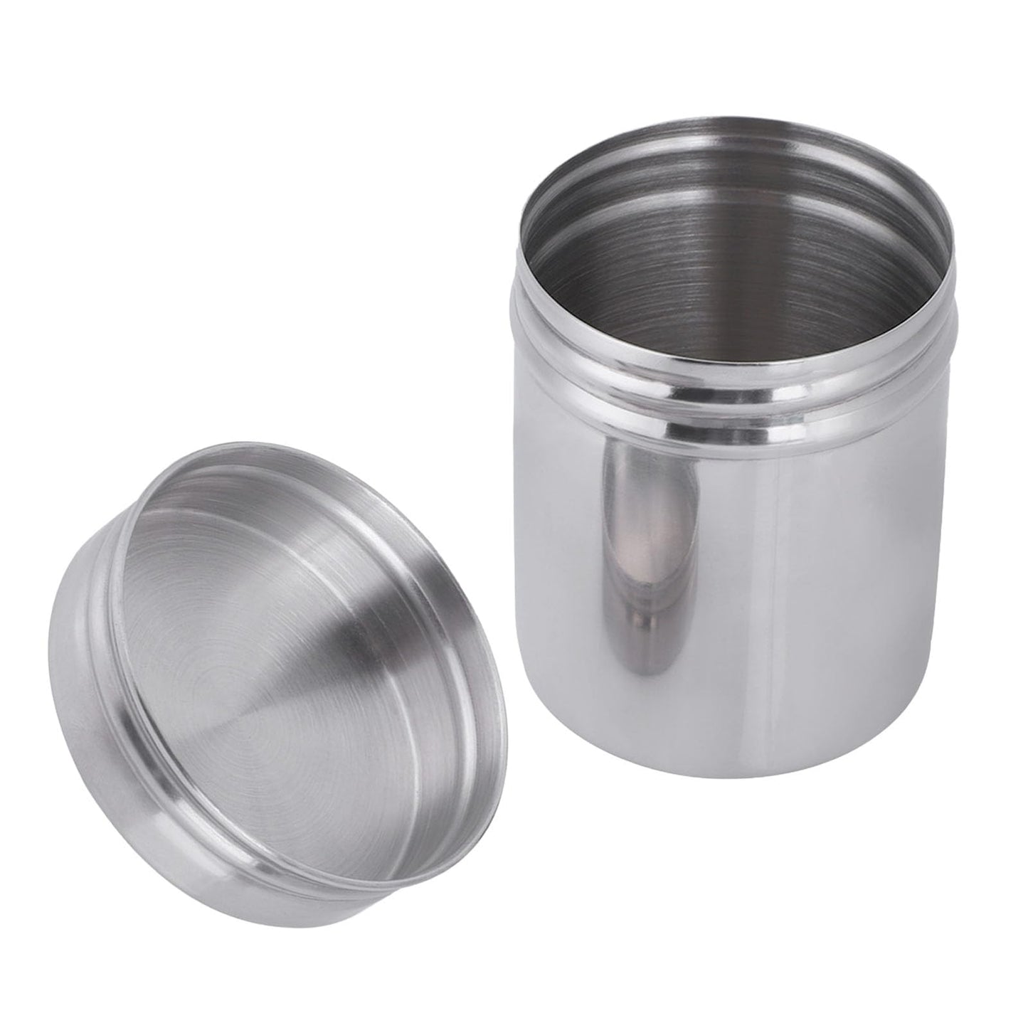 Cunyuer 304 Stainless Steel Sealed Food Storage Jar, 8.5 X 7 cm Portable Tea Coffee Beans Container, Stainless Steel Sealed Storage Jar Easy for Travel Outdoor and Camping
