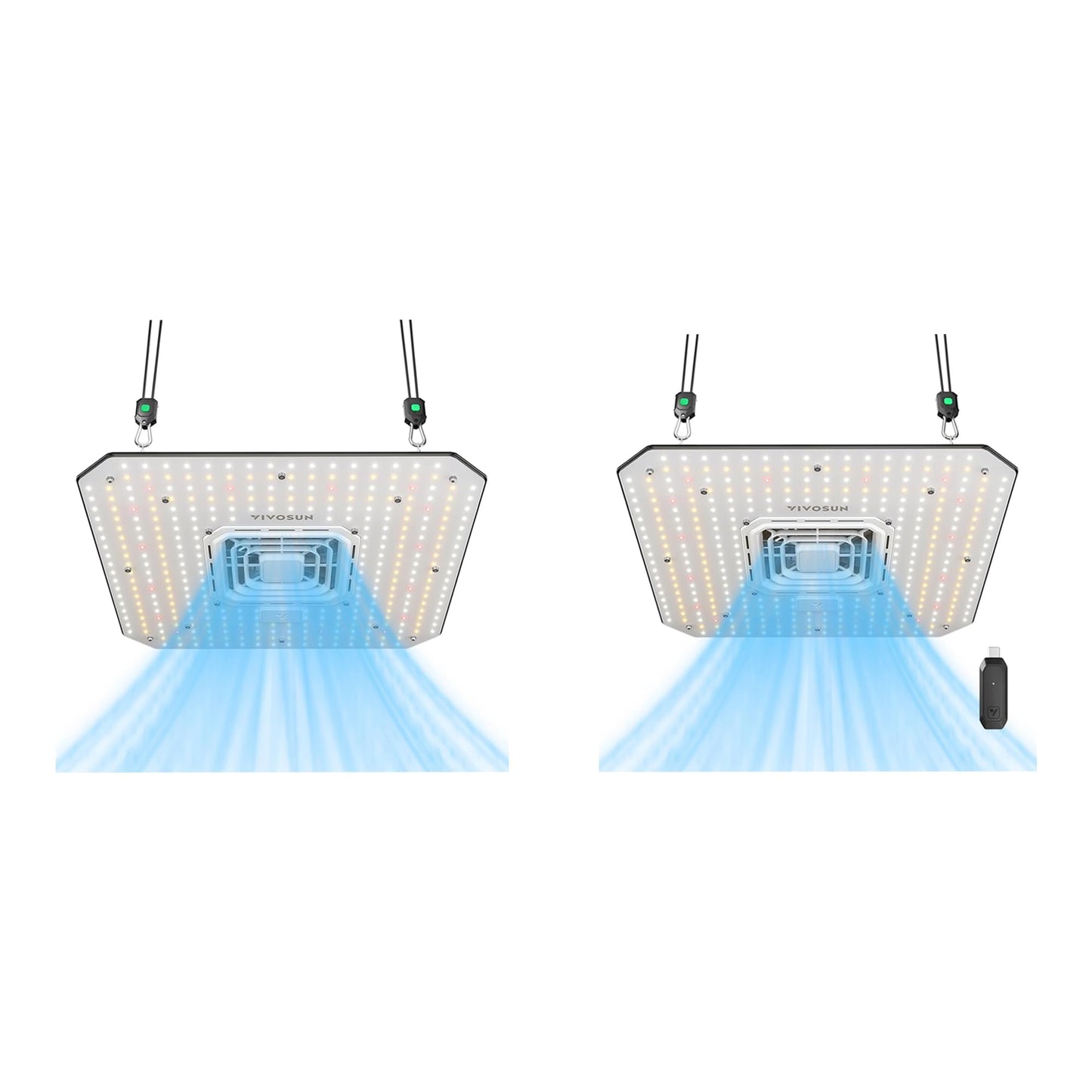 VIVOSUN AeroLight A100SE and AeroLight A100SE, LED Grow Light 100W with Integrated Circulation Fan & GrowHub Controller for 2x2/3x3 Grow TentE25, Compatible with App and E42A, 2x2/2x4 Coverage