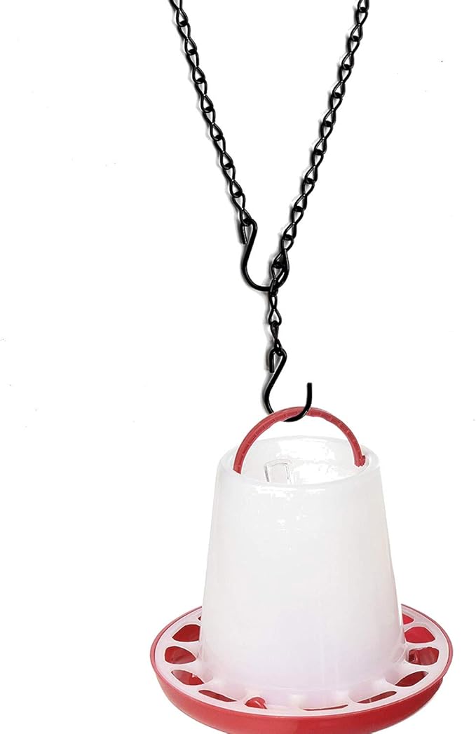 4Pcs Heavy Duty S Hook Steel Hanging Harness Chain for Hanging Poultry Drinker Feeder, Adjustable 40" Long, Tested Hold 30lb Weight