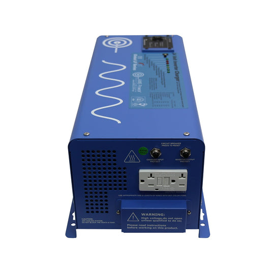 AIMS Power 2000 Watt 24 VDC Pure Sine Inverter Charger 120 VAC Output 30A Charger 30A Transfer Switch PICOGLF20W24V120VR