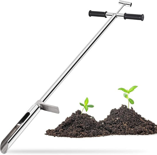 YJINGRUI Soil Probe 40 Inch, Soil Sampler Probe 304 Stainless Steel with Ejector and Foot Pedal, Soil Test Kits for Lawn Garden Farm Soil Sampling