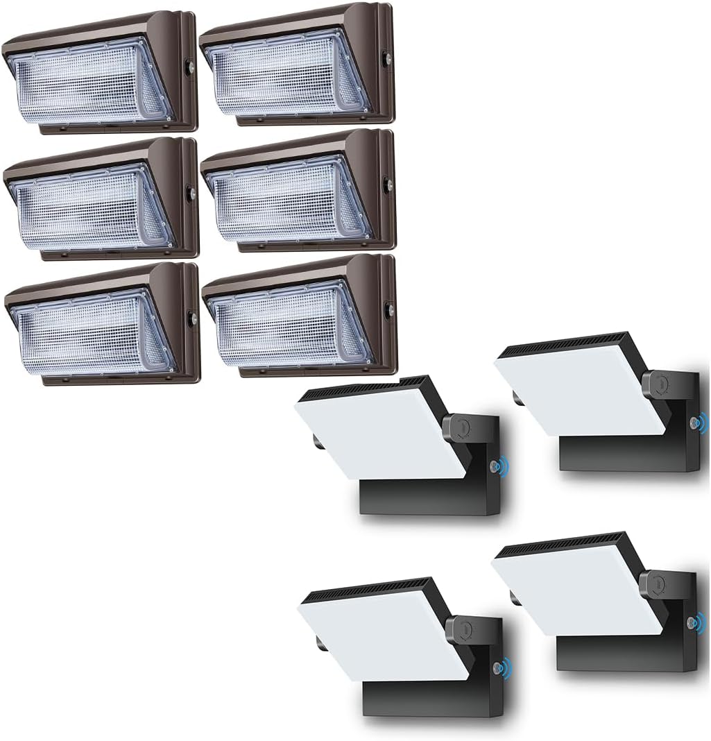 10 Packs LED Wall Pack Light - Size Update Dusk to Dawn Outdoor Lighting with Photocell Commercial Industrial Lights for Bay,Shop,Garage,Barn,Warehouse,Building,Yard 5000K