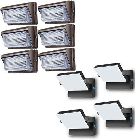 10 Packs LED Wall Pack Light - Size Update Dusk to Dawn Outdoor Lighting with Photocell Commercial Industrial Lights for Bay,Shop,Garage,Barn,Warehouse,Building,Yard 5000K