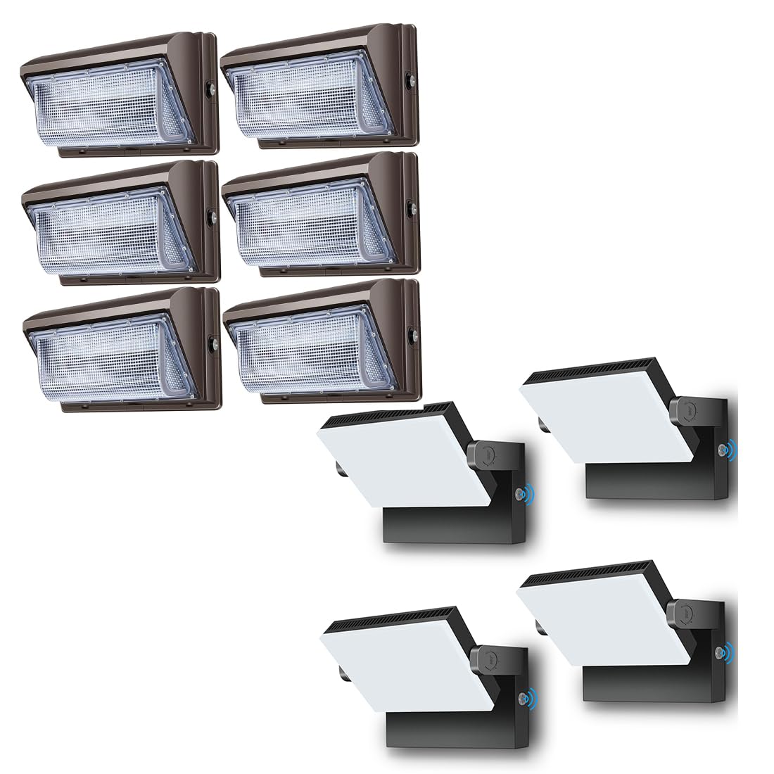 10 Packs LED Wall Pack Light - Size Update Dusk to Dawn Outdoor Lighting with Photocell Commercial Industrial Lights for Bay,Shop,Garage,Barn,Warehouse,Building,Yard 5000K