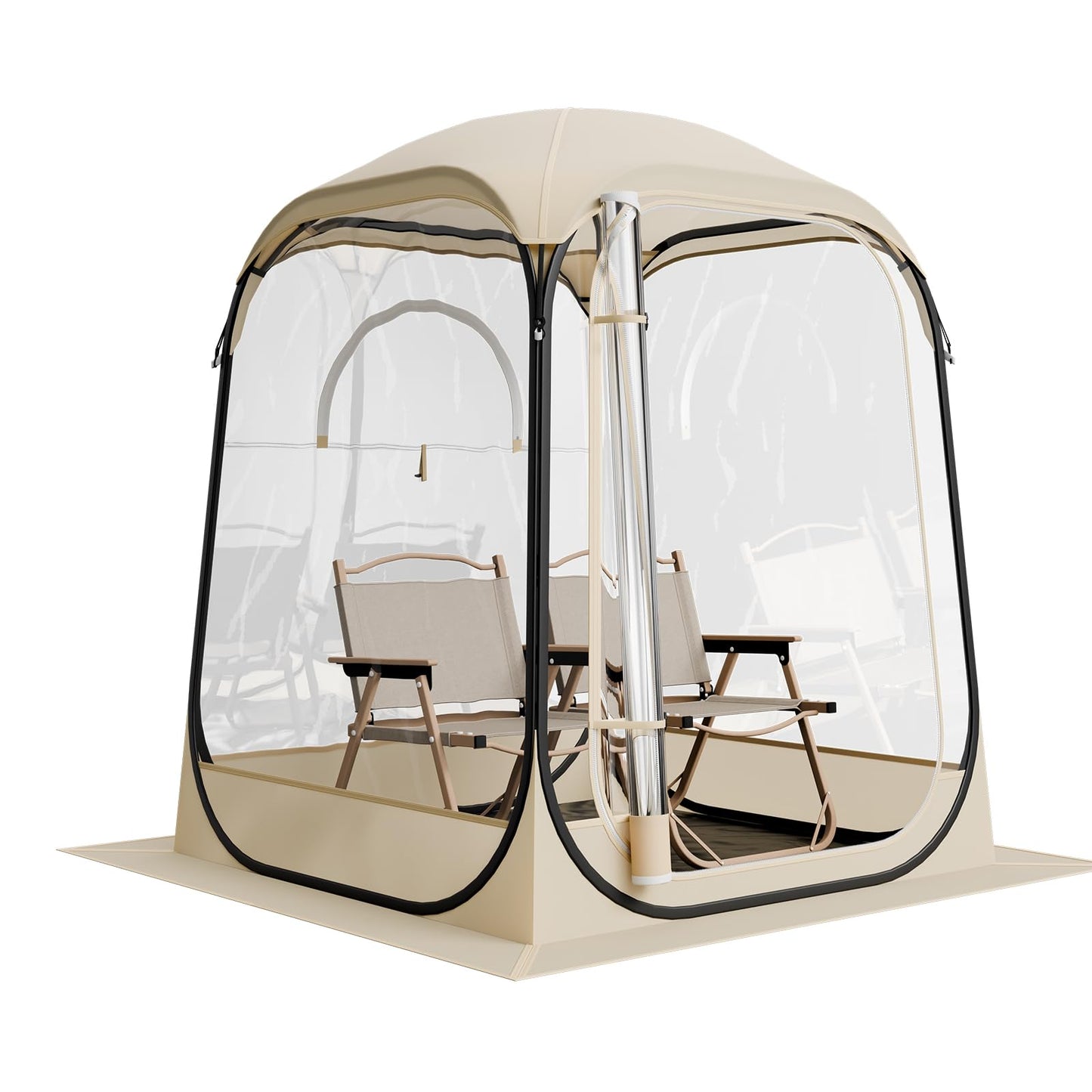 VEVOR Pop Up Sports Tent, 50x50x66.9 Instant Weather Proof Clear Tent for 2 Person, Portable Foldable Dome Shelter with Removable Floor Mat & Top Cover, for Watching Sports Events, Camping, Fishing