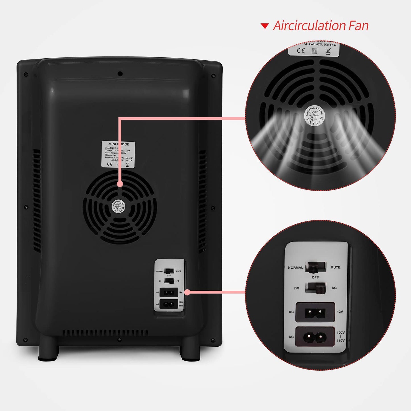 RYFT Incubators for Hatching Eggs, 25L Portable Reptile Scientific Lab Incubator with 5°C-60°C, 12V/110V Heating and Cooling for Small Reptiles (Black)