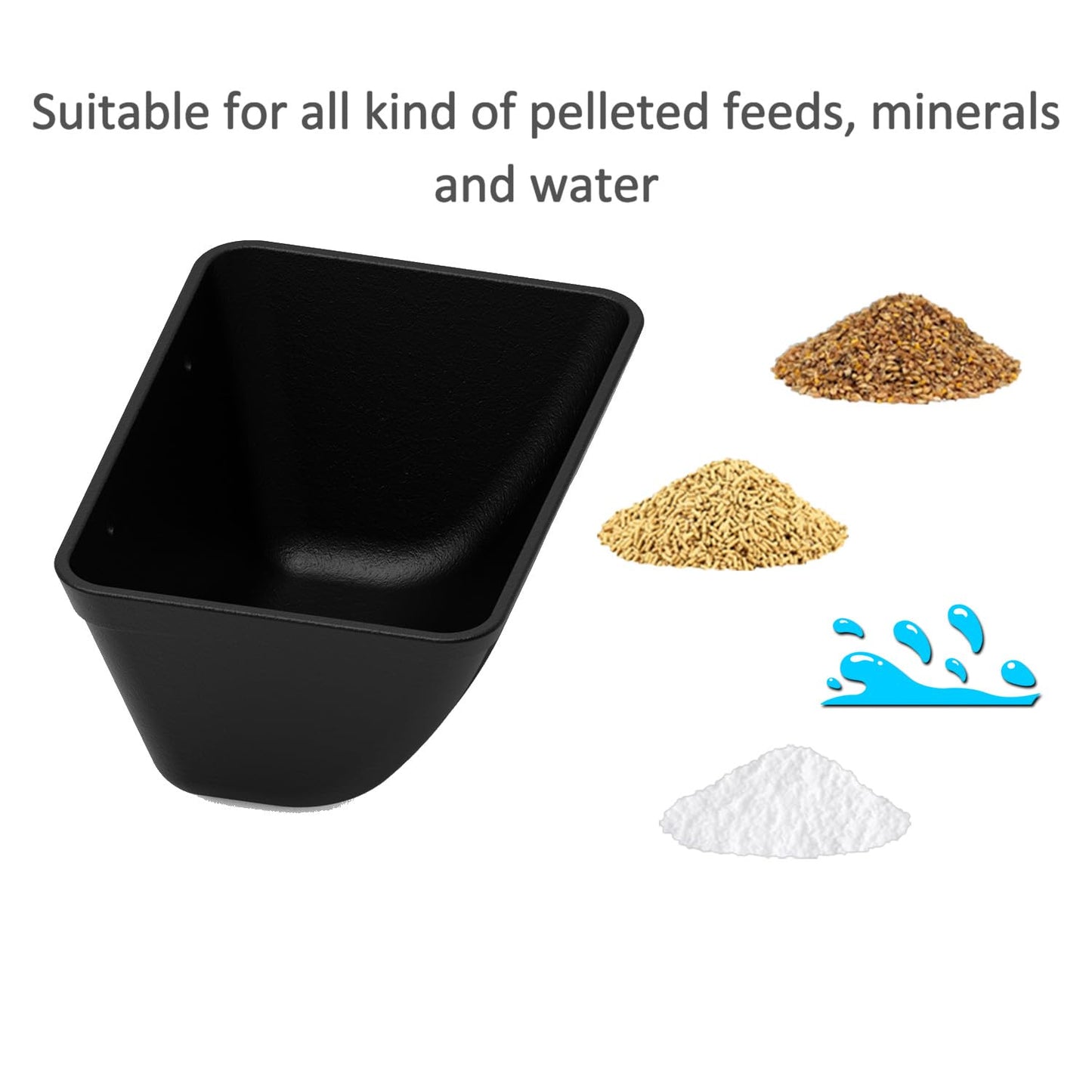 Fence Hanging Chicken Feeder for Duck, Piglets, Goat Feeder Poultry Feeding Container for Livestock Feed Trough Water Bucket(2)