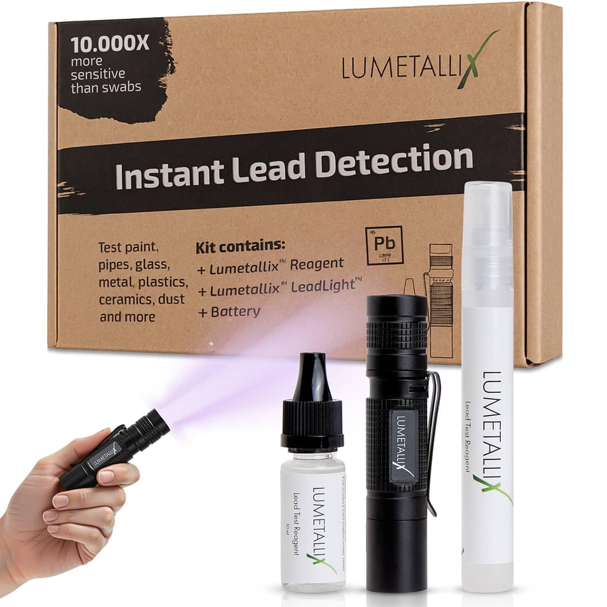 Lumetallix Instant Lead Detection | Lead Test Kit for Paint, Ceramics & more | Fast, Accurate Results | UV Light Visible | Home Safety & Easy to Use | Home Lead Test Kit | Lead Paint Test Kit