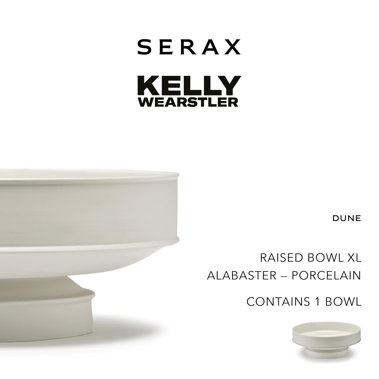 Serax Raised Bowl | Dune tableware accessories by Kelly Wearstler | XL porcelain white bowl | Farmhouse Kitchen and Dinnerware Sets for Home, Family, Party