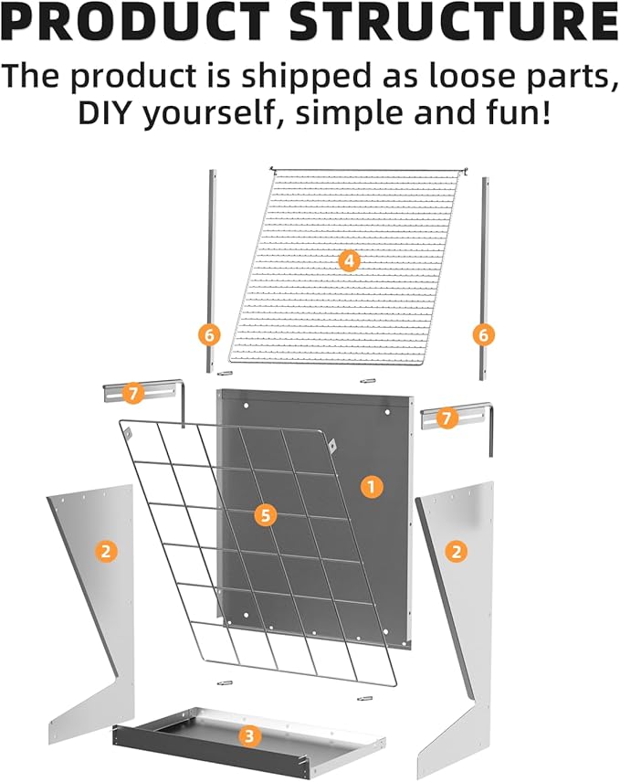 Wall Mount Hay Rack, 2 in-1 Goat Hay Feeder with Hook, 19 Gallons Heavy Duty Galvanized Wall Hay Rack, Livestock Feeder with Adjustable Distance, Easy to Install, Hay Rack for Goats, Sheep, Horse
