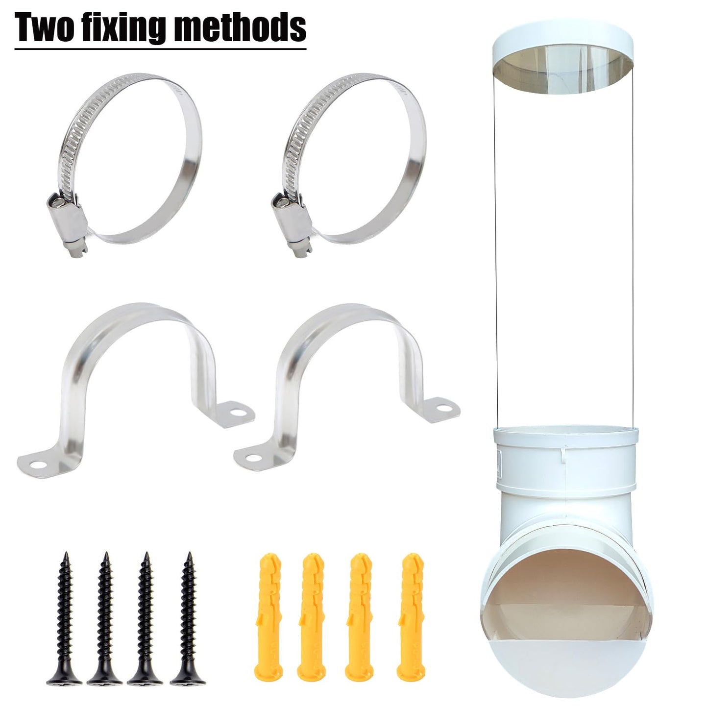 PVC Chicken Feeder,Outdoor Automatic Chicken Feeder,Chicken feeders no Waste,Wall Mount Weatherproof Chicken Gravity Feeder (Transparent)