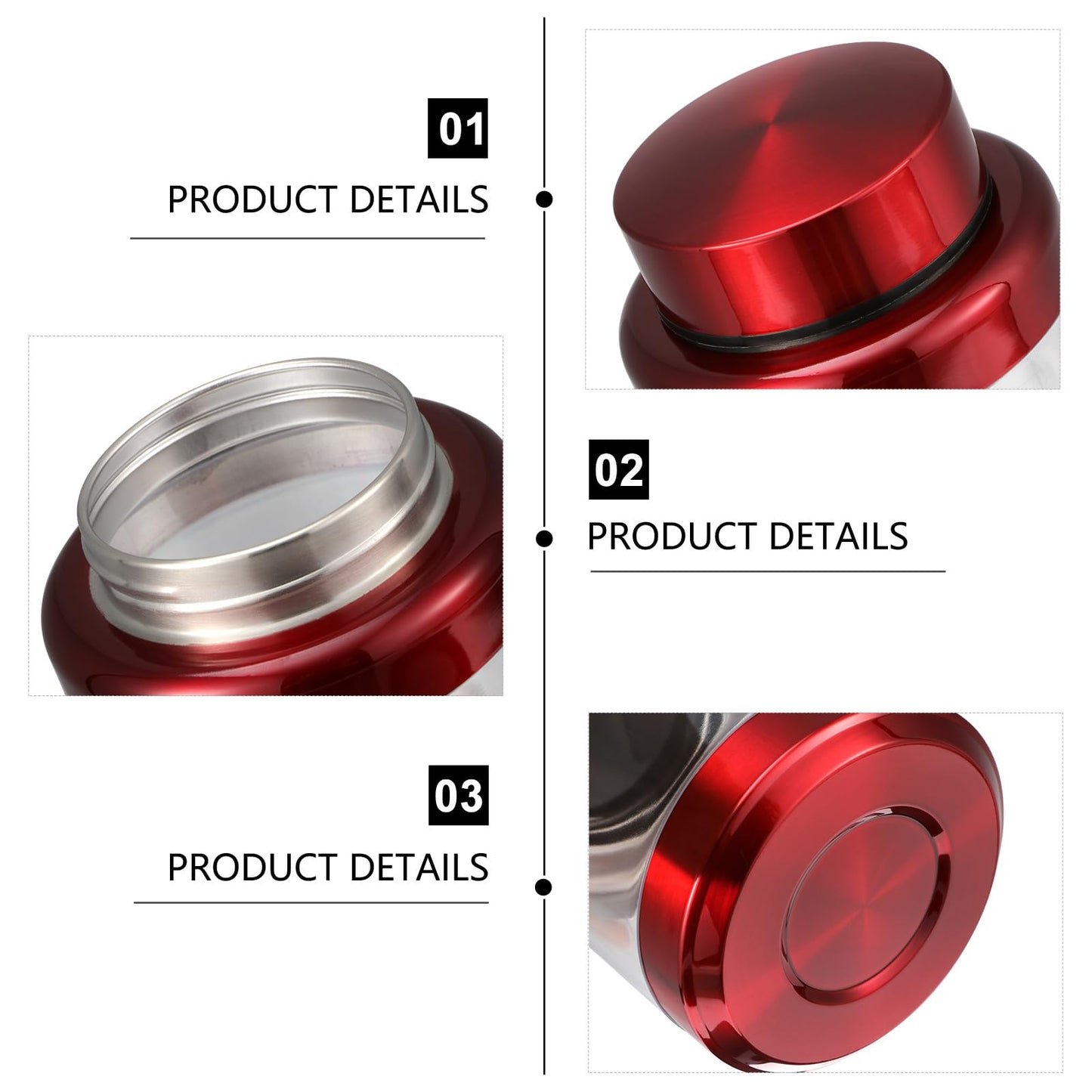 PRETYZOOM 2pcs Red Candy Jar Food Canisters Airtight Metal Kitchen Container Airtight Coffee Container Snacks Jar Coffee Bean Canister Sugar Jar Cereal Can Storage