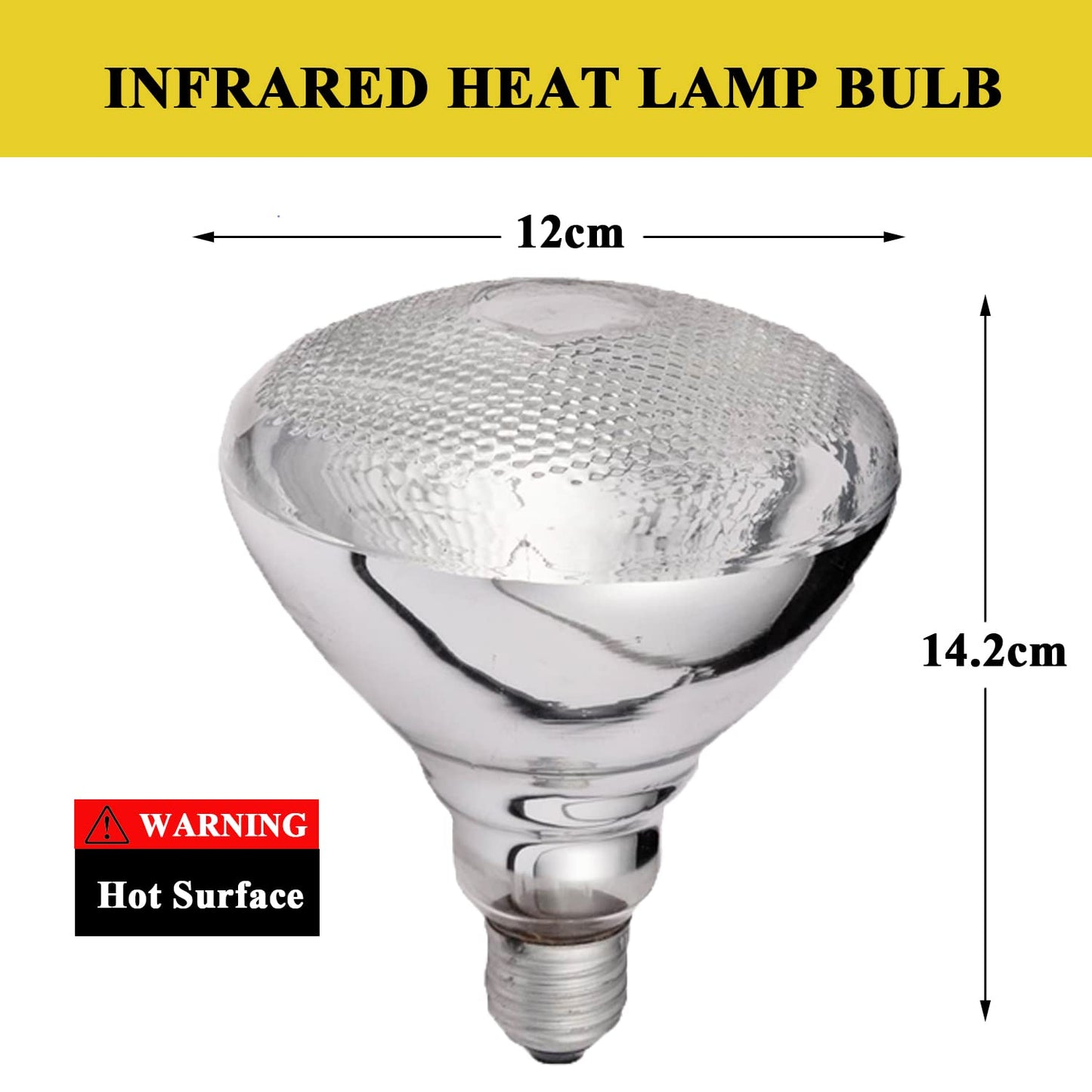 KOUWO Heat Lamp Bulb 250 Watts Infrared White Light for Food Service (Dia120x142mm)