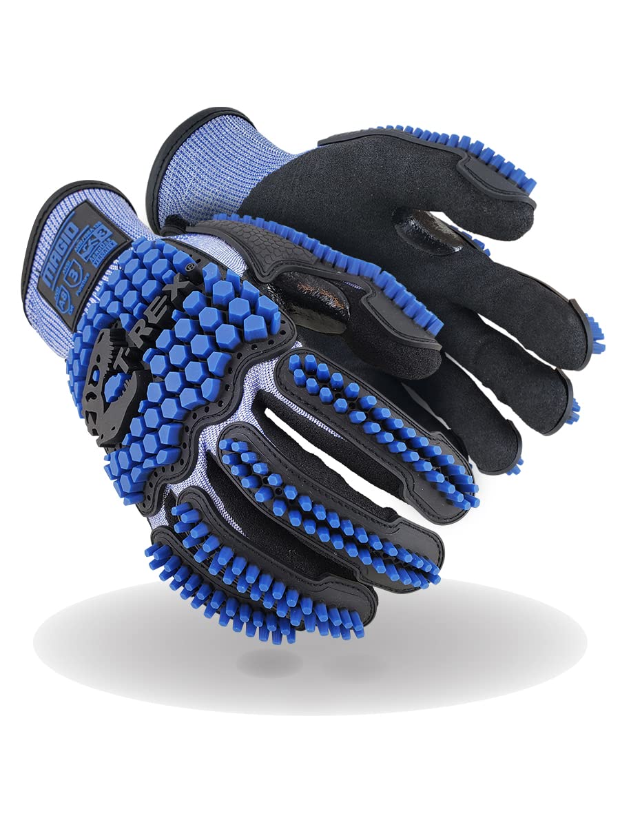 MAGID T-REX Flex Series Extremely Lightweight AeroDex Technology VersaTek Grip Palm Coated Impact 3 Glove – Size 11/XXL–ANSI Level A8–24 Pairs