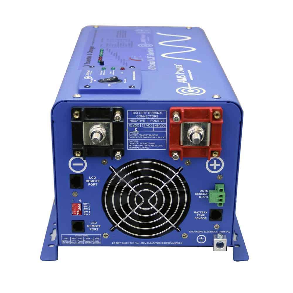 AIMS Power 1500 Watt 12 VDC Pure Sine Inverter Charger 120 VAC Output 50A Charger 30A Transfer Switch ETL Cert to UL458 Standards PICOGLF15W12V120V