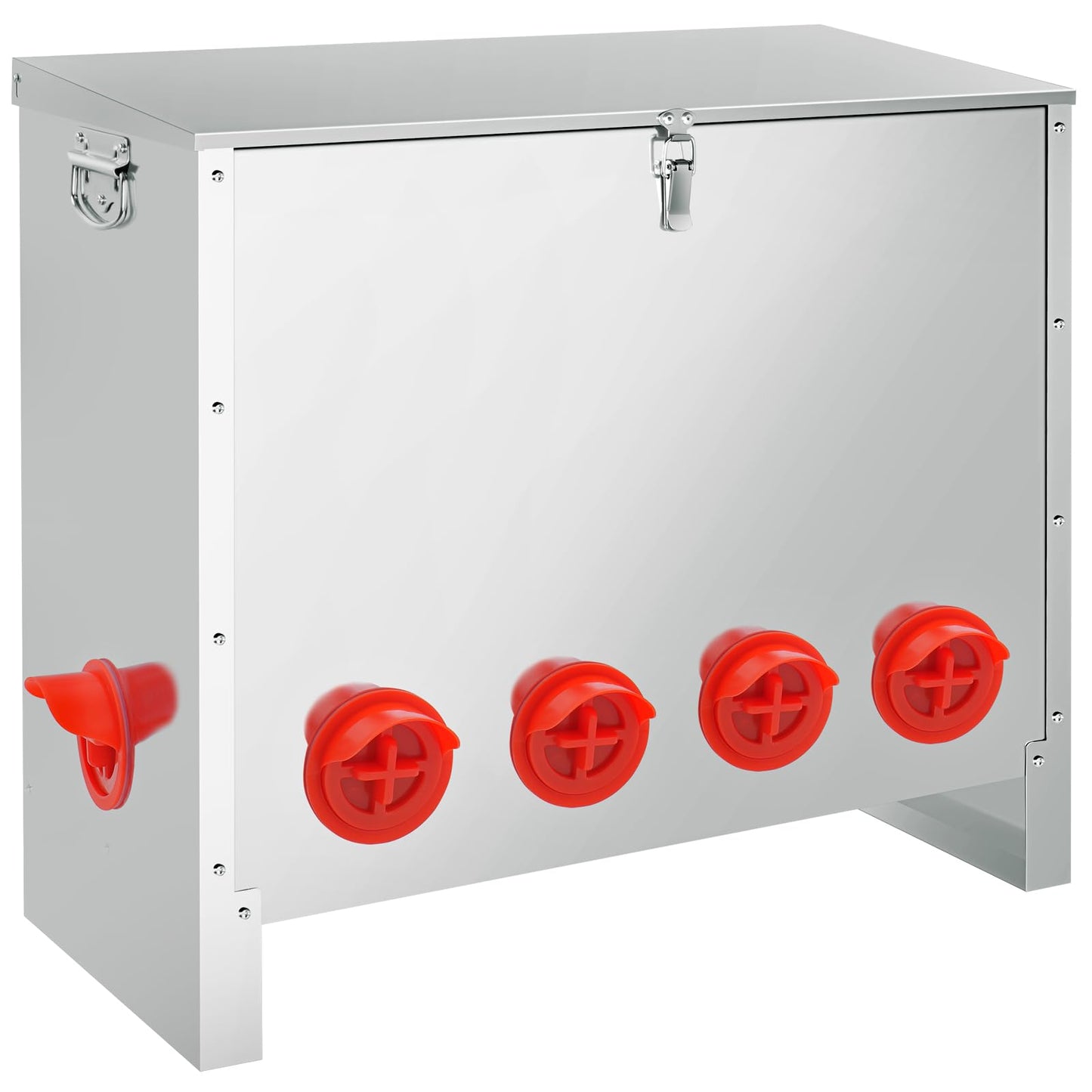 RYFT 85lbs Automatic Chicken Feeder Large Capacity, 10-Port Galvanized Metal Poultry Feeder for Chickens, Geese, Ducks, Turkeys, Quails