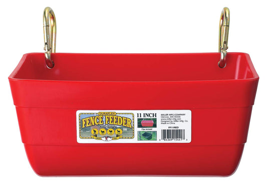 Little Giant® Plastic Fence Feeder | Clip On Pig Feeder | Mountable Feed Bucket | 4.5 Quarts | Red