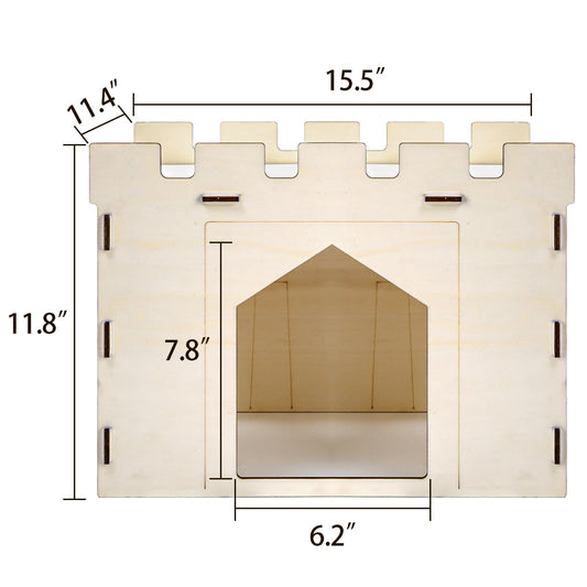 Yesland Rabbit Hideout Castle, Wooden Bunny Houses and Hideouts, Detachable Small Animal Play Hideaway Hut and Playhouse for Indoor Bunnies Guinea Pig Hamster Chinchilla Gerbil