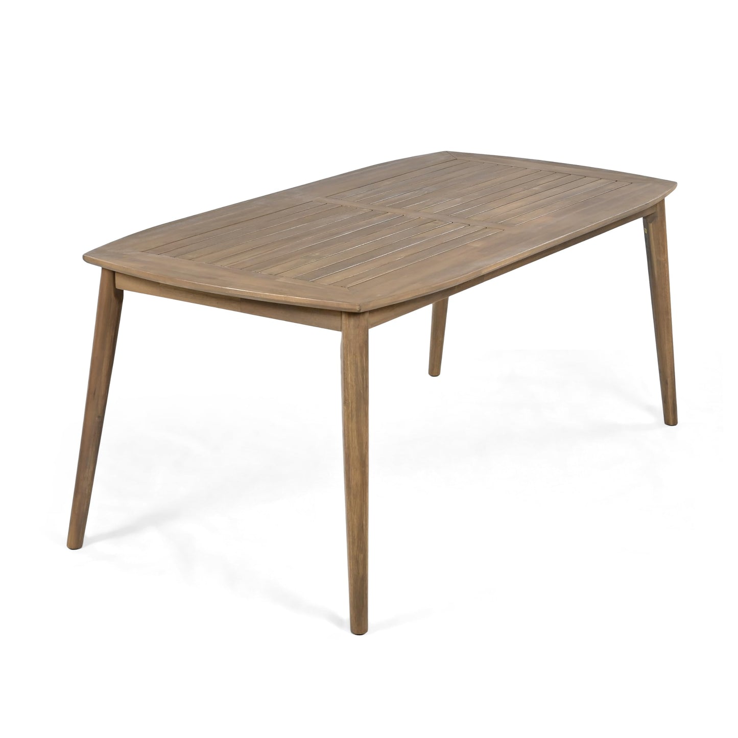 Christopher Knight Home Keyon Farmhouse Patio Acacia Wood Dining Table, Outdoor Dining Room Table for 8 Persons, Rectangular Dining Table for Backyard/Garden, Light Brown