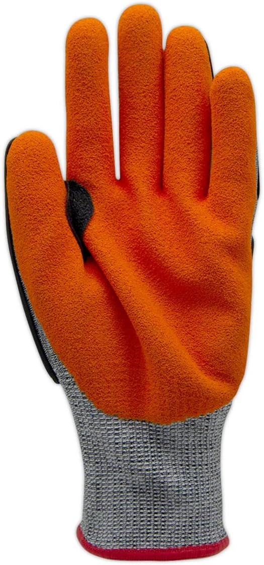 MAGID T-REX Flex Series TRX150 Economy Knit Impact Glove with NitriX Grip Technology Palm Coating–CutLevelA5 Size 6/XS(72 Pairs)