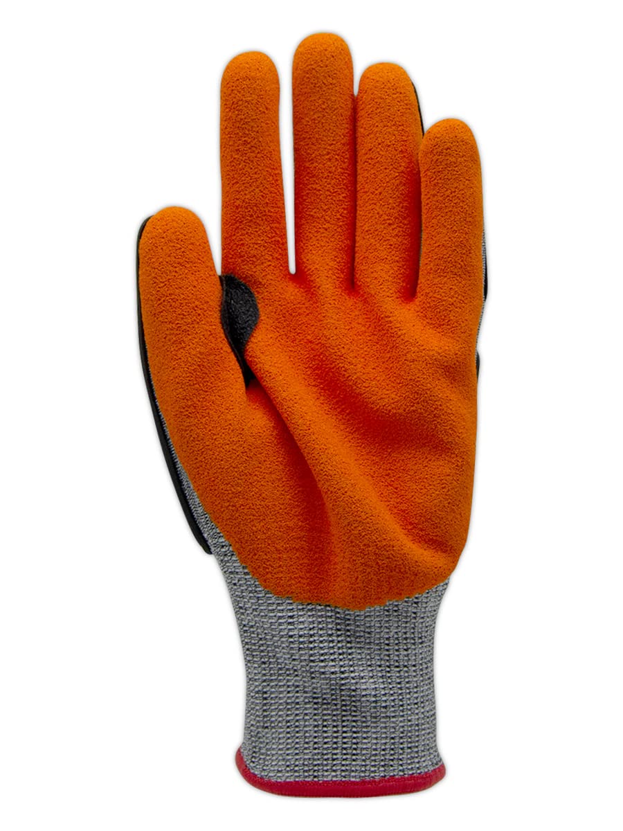 MAGID T-REX Flex Series TRX150 Economy Knit Impact Glove with NitriX Grip Technology Palm Coating–CutLevelA5 Size 6/XS(72 Pairs)