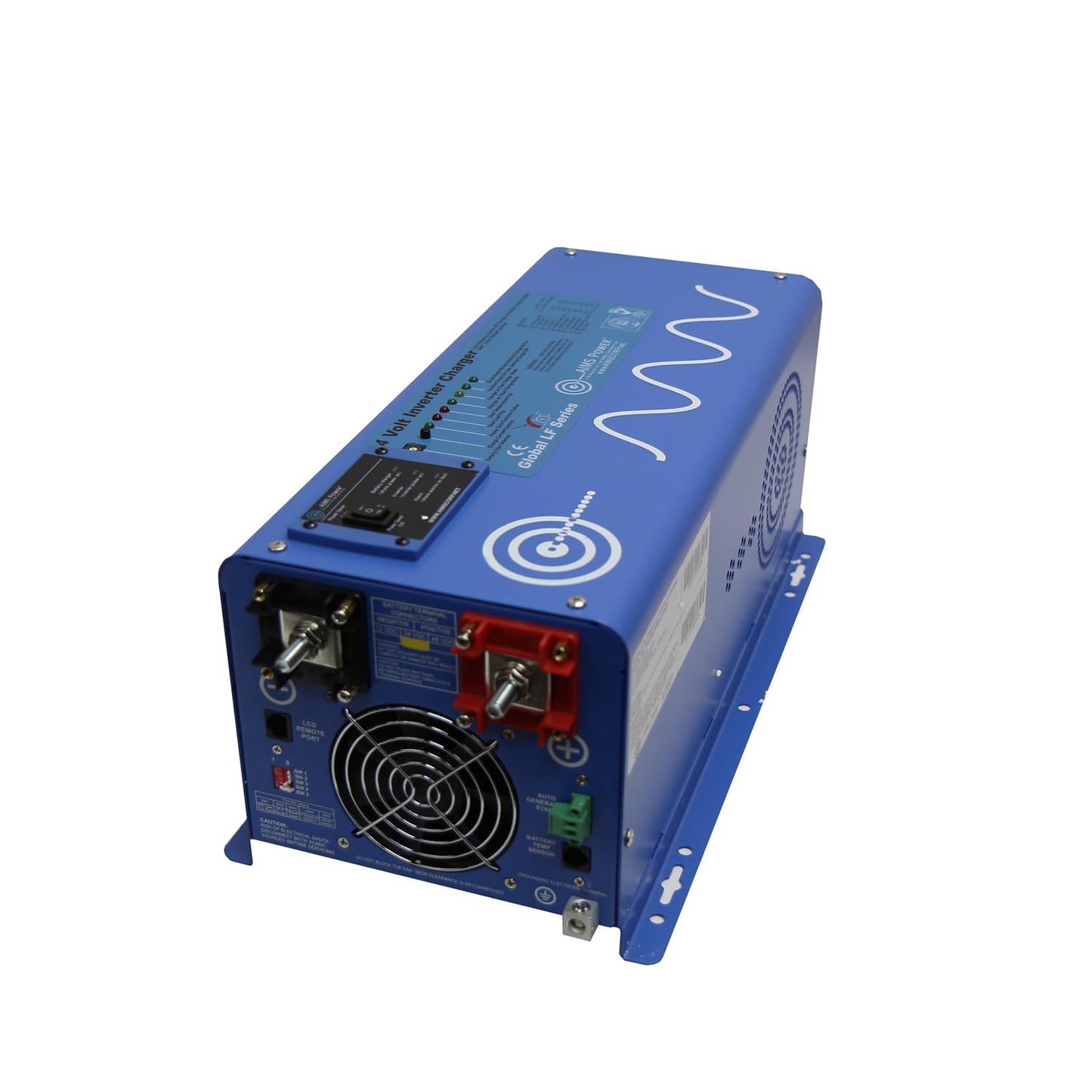 AIMS Power 2000 Watt 24 VDC Pure Sine Inverter Charger 120 VAC Output 30A Charger 30A Transfer Switch PICOGLF20W24V120VR