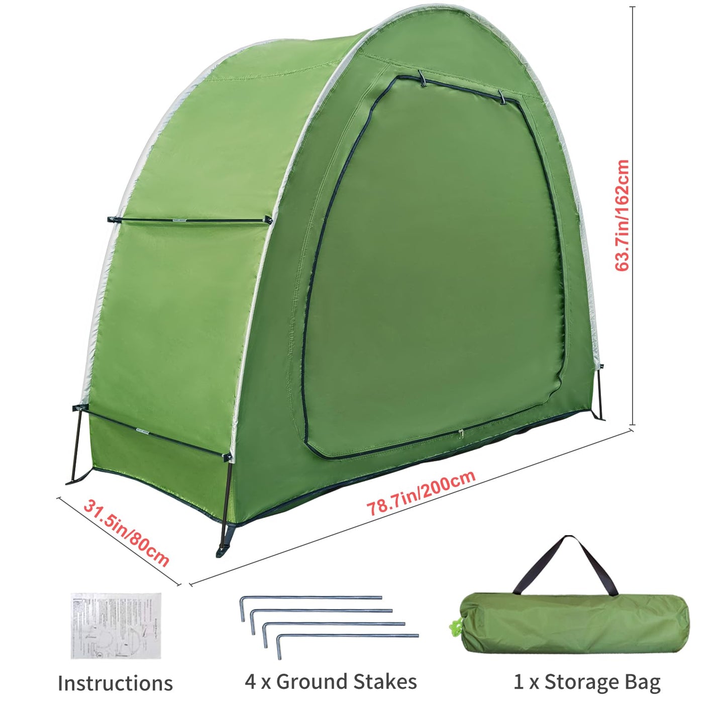HuaKastro Outdoor Bike Cover Bicycle Tent for 2 Bikes, Waterproof Oxford Storage Tent, Foldable Bike Shelter for Camping
