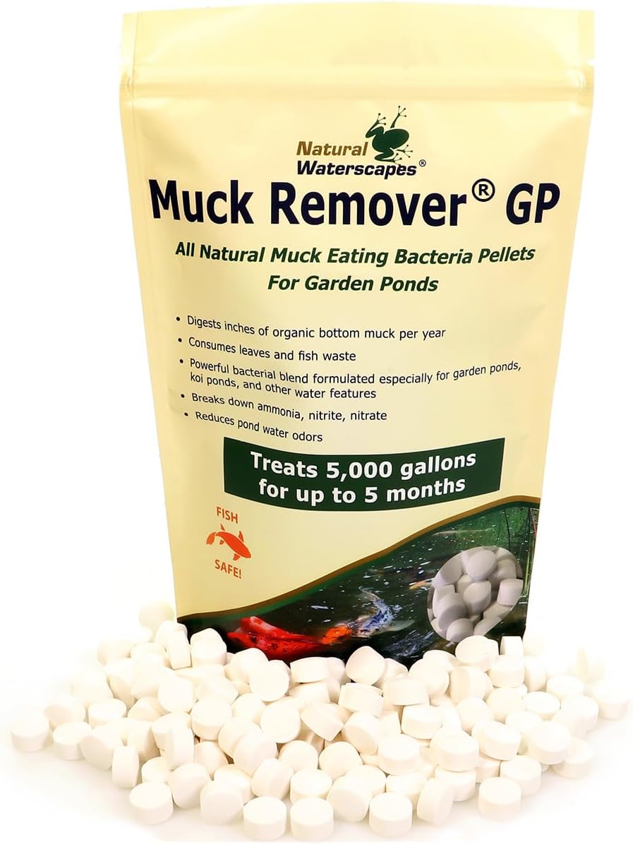 Muck Remover GP - 150 Pellets | Koi Pond Sludge Remover | Safe for Fish | Treats 5,000 Gallons up to 5 Months