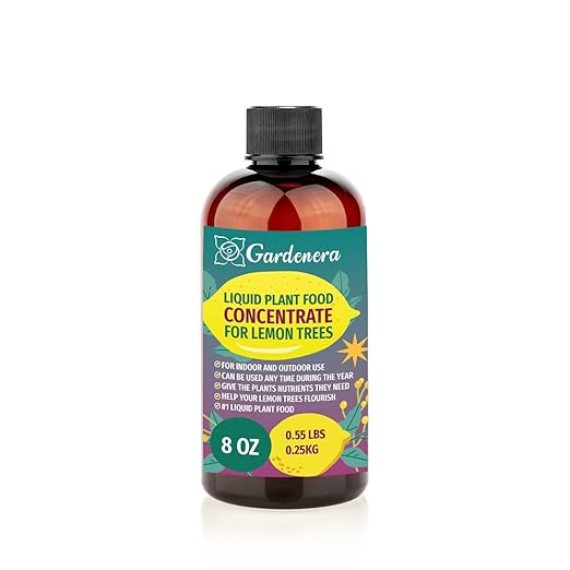 Gardenera Plant Growth Superfood for Lemon Trees with 18 Essential Vitamins & Minerals - Organic Plant Food Fertilizer - Micro-Fungi and Bio-Organisms for Lemon Tree Care & Growth Enhancement - 8oz