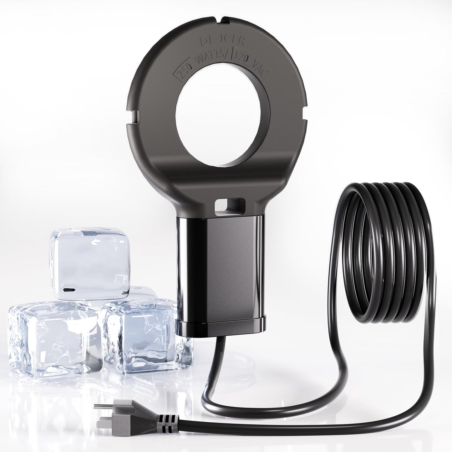 GUEOQTC 500 Watt Bird Bath De-Icer with Thermostat, Cast Aluminum Submersible Chicken Water Heater, Heated Bird Bath, Power Cord 9.8 Ft
