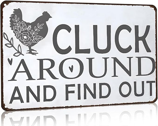 Funny Chicken Gifts Chicken Tin Sign for Home Farm Chicken Coop Farmhouse Kitchen Garden Decor 8 X 12 Inch (3021)