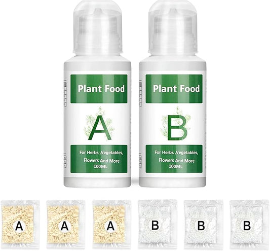 Hydroponic Nutrients, 800ML Hydroponic Plant Nutrients A and B, Universal A&B Indoor Plant Nutrients for Lush Growth of Indoor Plants, Vegetables, Fruits and Flowers