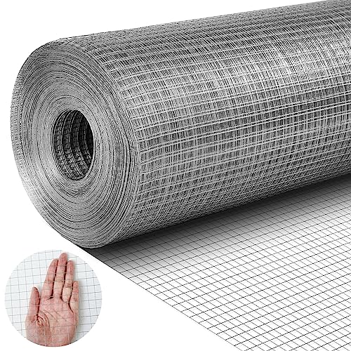 Tatuo 36in X 150ft Hardware Cloth 23 Gauge Hot Dip Galvanized After Welded Cage Mesh Rolls 1/2 Inch Metal Chicken Wire Mesh Roll Wire Fencing Poultry Netting for Raised Garden Rabbit Rodent Animals