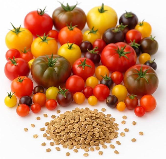 Bmore Spicy Giant Tomato Seed Combo Pack – Over 600 Heirloom & Rare Seeds – Black from Tula, Brandywine, Beefsteak, Cherry, Paste & More – Indeterminate & Diverse Garden Collection