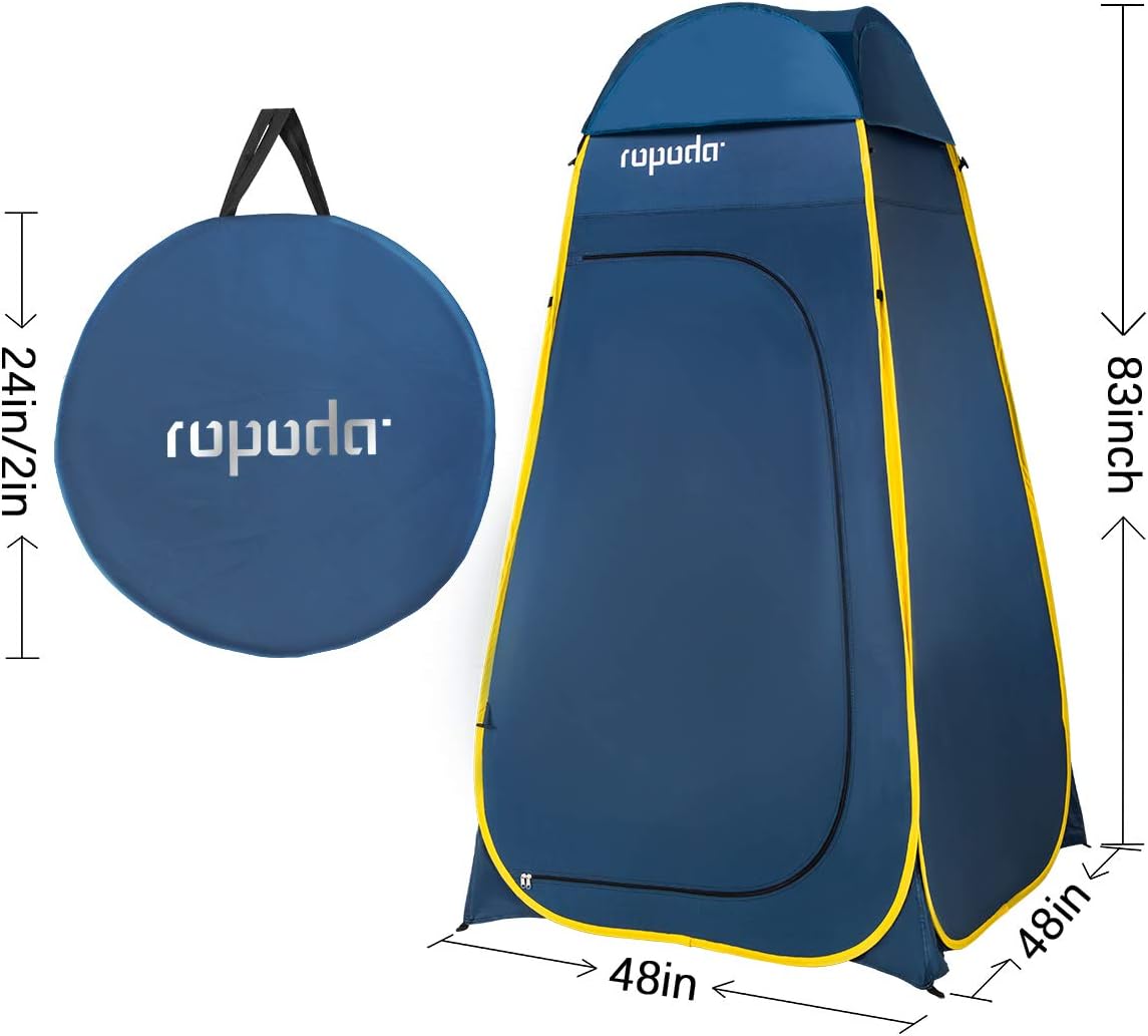 ropoda Pop Up Tent 83" x 48" x 48" Upgrade Privacy Tent, Porta-Potty Changing Portable Changing Room Includes 1 Removable Bottom,8 Stakes,1Removable Rain Cover,1 Carrying Bag
