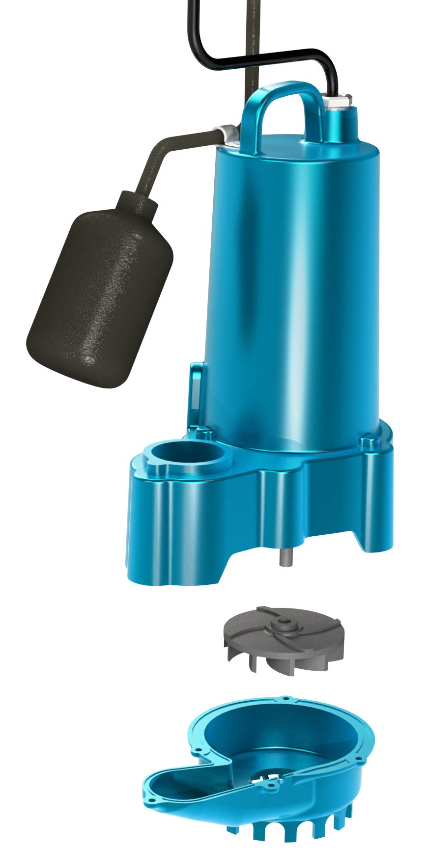Barnes 115369 Model SP75AX Submersible Sump Pump - High-Efficiency for Residential Use, Cast Iron Vortex Impeller, 3/4 HP, 4800 GPH, Piggy Back Mechanical Float Switch, 20' Waterproof Cord