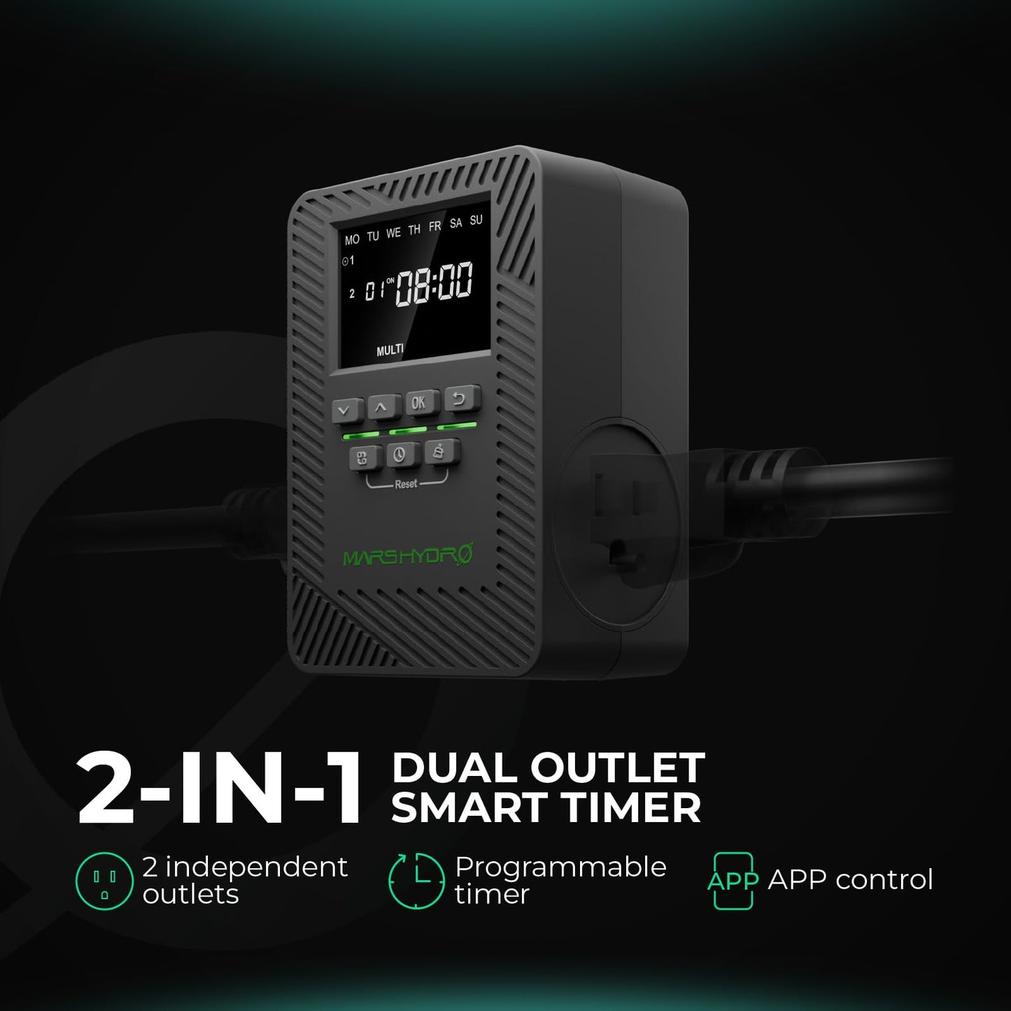 MARS HYDRO FC-E1000W Foldable Bar Style Led Grow Lights 1000Watt and ITime 2-in-1 Smart Timer Outlet Dual Outlet App Control Custom Programmable 12 On/Off for Home Office and Plant Growth Use