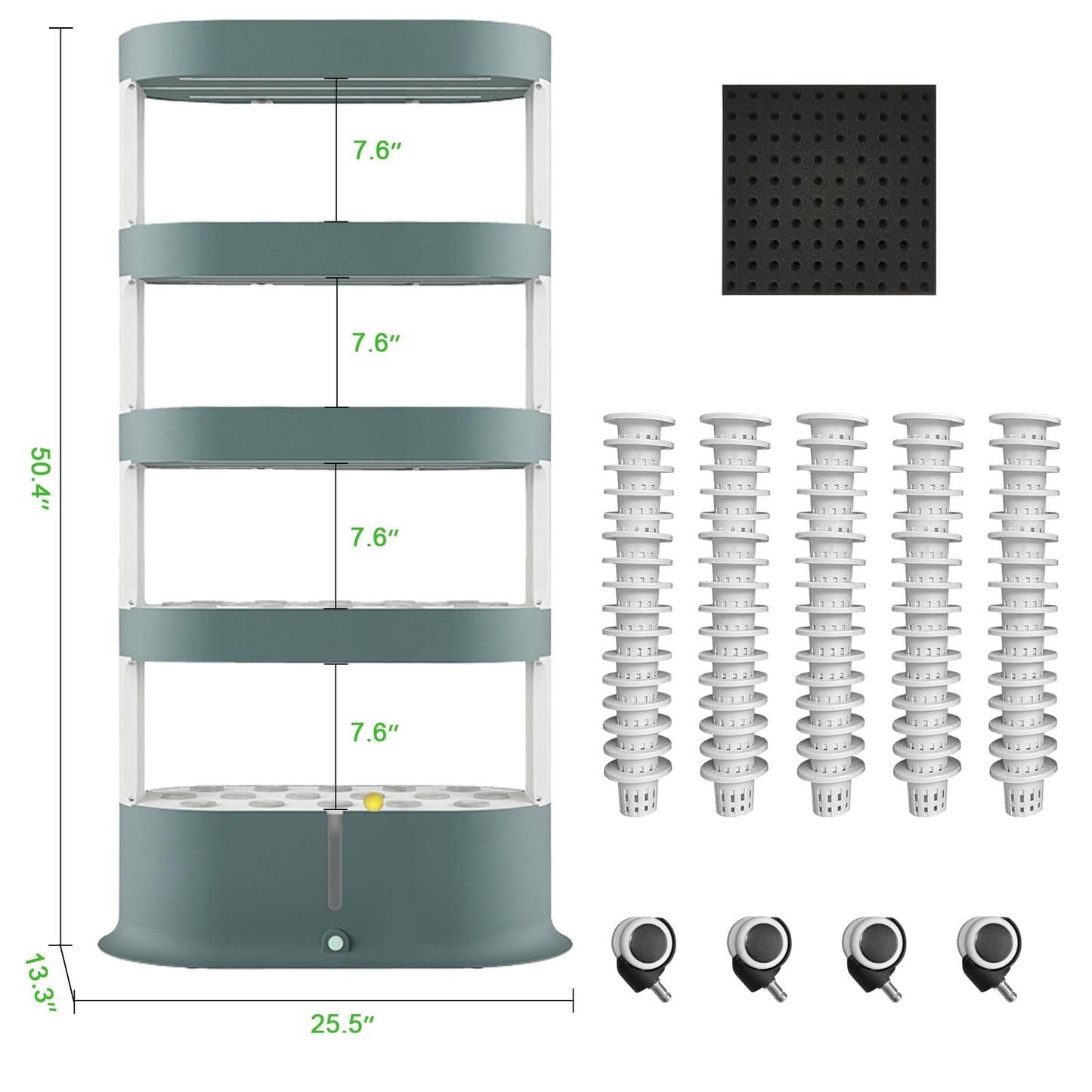 Lyfreen 5 Layers Hydroponics Growing System Kit, Indoor Garden with 80 Grow Baskets and Grow Light, Herb Garden with Quiet Pump System and Auto Timer, Hydroponic Tower for Home Kitchen Gardening