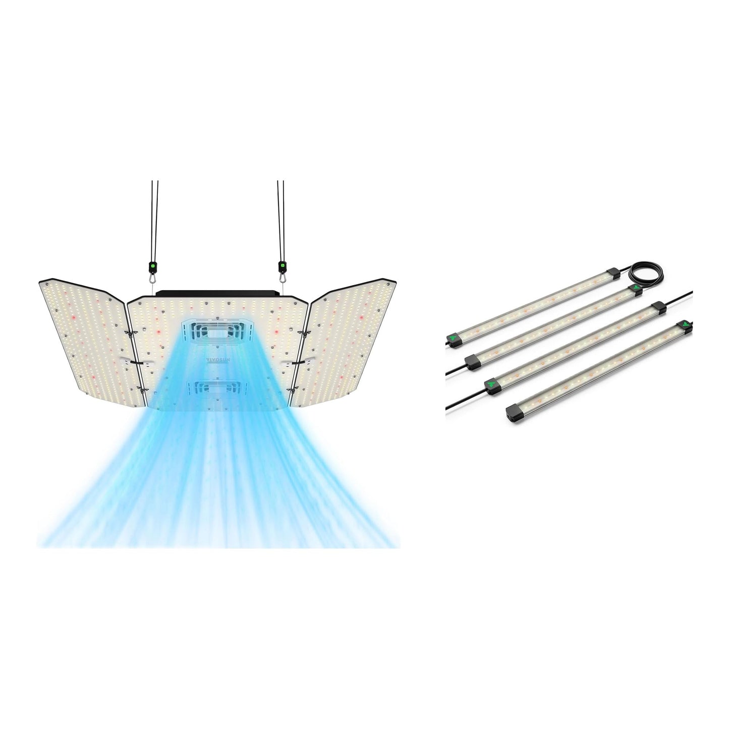 VIVOSUN AeroLight Wing AW400SE and LumaRay Side Lighting Bars (4-Bar), Full Spectrum LED Grow Lights for Grow Tents, Greenhouses, SGS Compatible