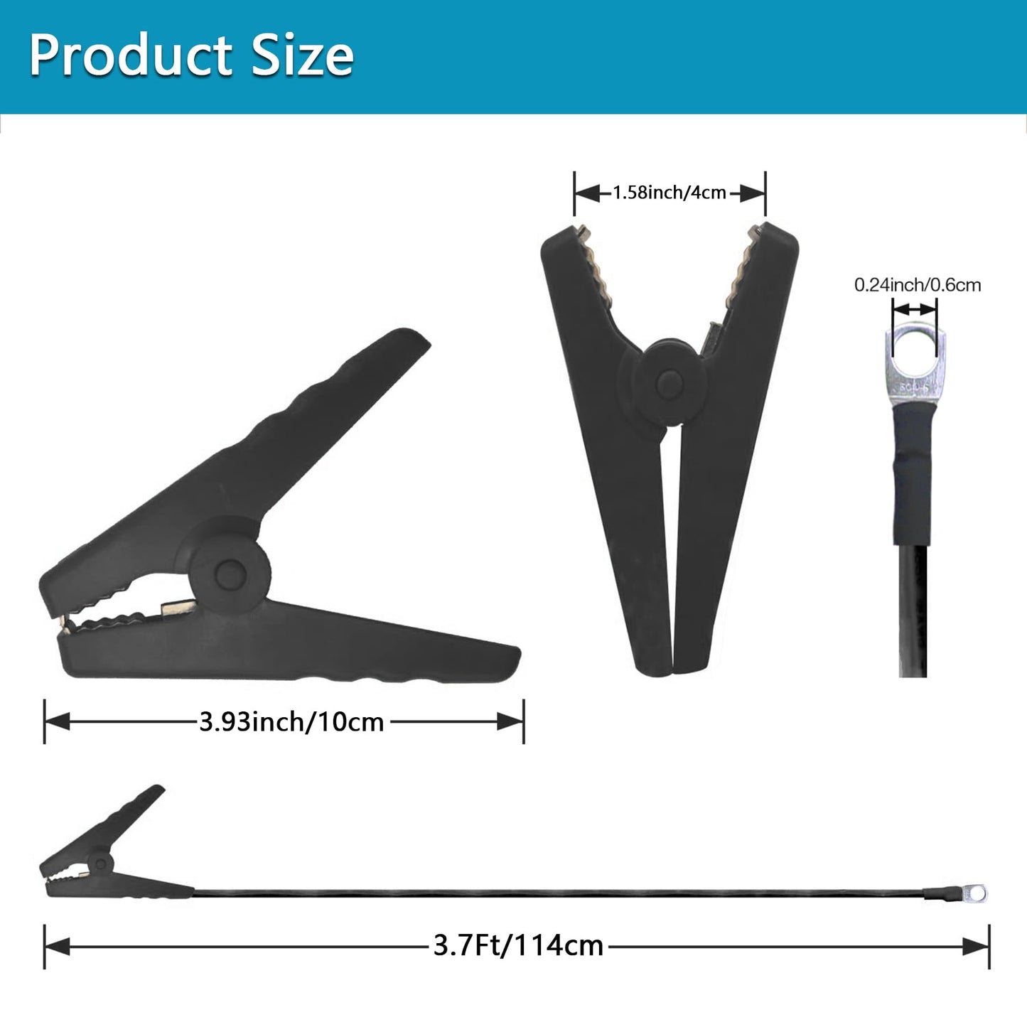 Minidodoca Electric Fence Wire - Grounding Rod, Connect The Energizer and Electric Fence Charger Solar Powered, Solar Electric Fence Lead Wire with Alligator Clip, for Generator Electric Fence