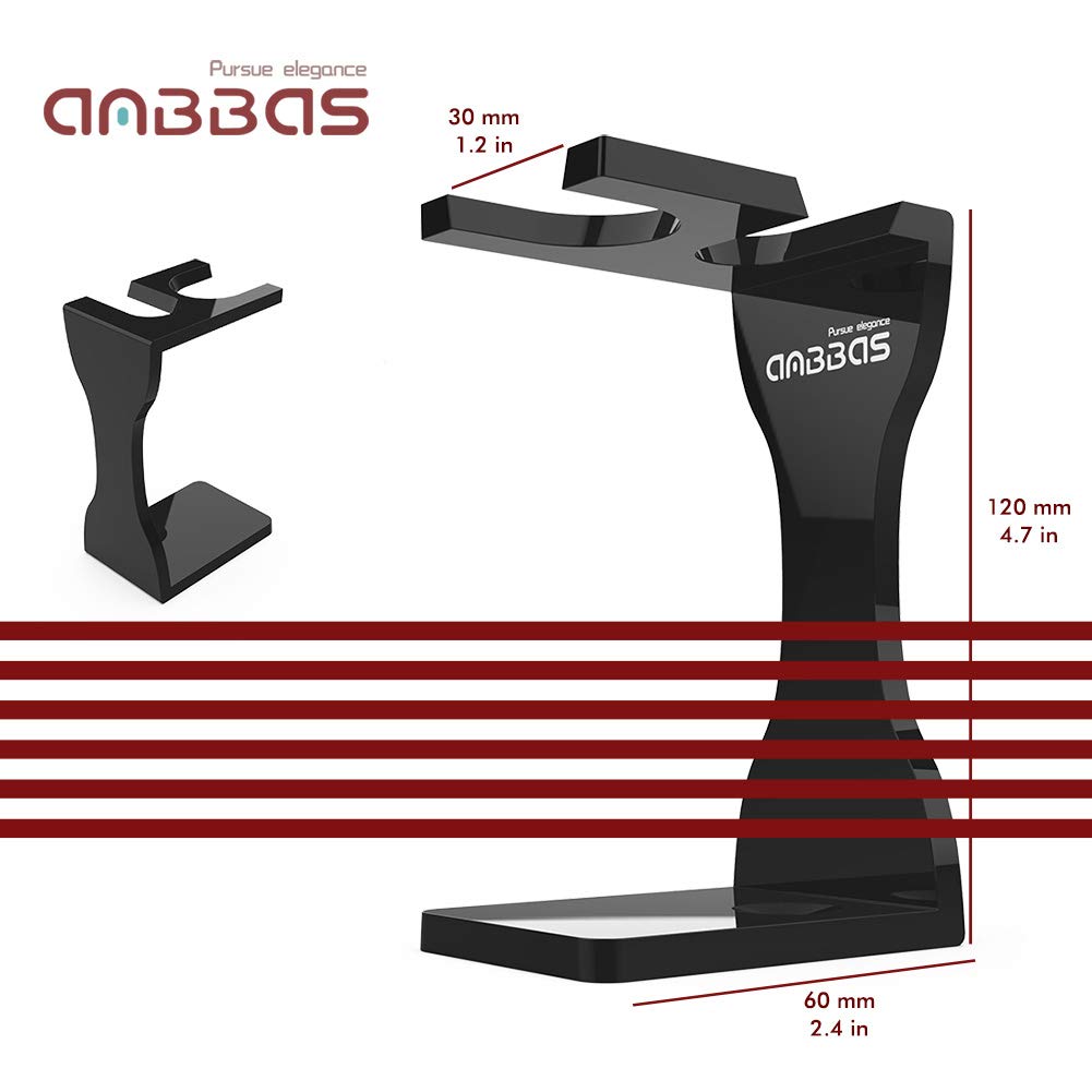 Anbbas Faux Badger Shaving Brush with 3.5 oz Goat Milk Shaving Soap and Bowl Stainless Steel,Black Acrylic Shaving Stand Holer for DE Razor Men Shave Kit