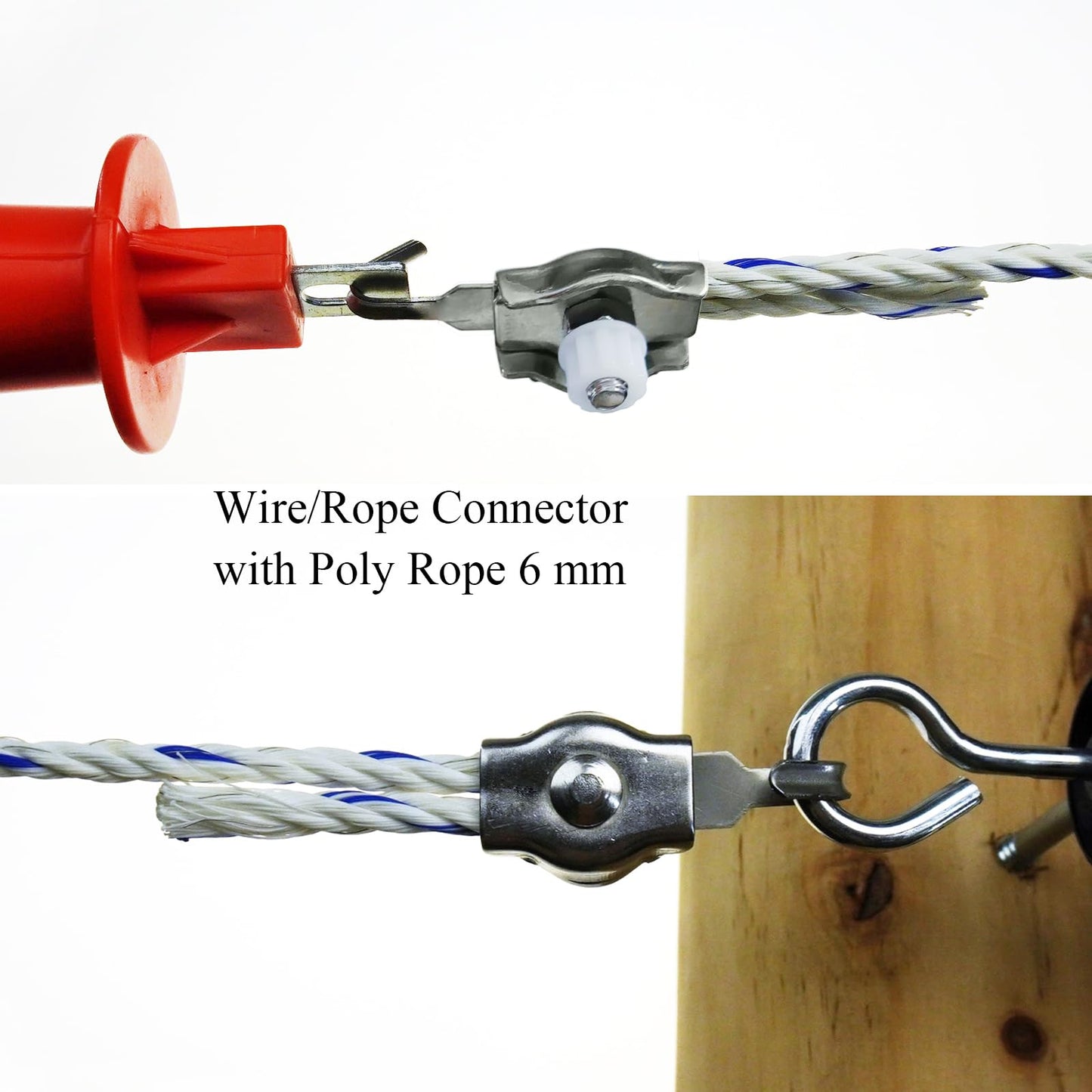 FenceMate 3 Packs Fence Gate Kit Containing Gate Anchors, Gate Handle, Wire/Rope Connectors, Warning Sign at Electric Fences or Wire Fence for Animal, Farm, Garden, Sport, Security