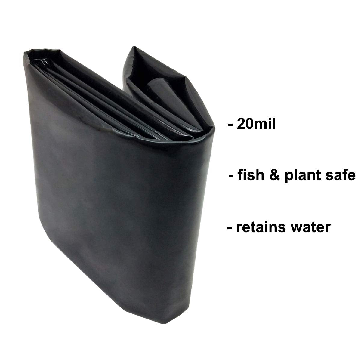 UWIOFF Pond Liner, 20 Mil 7 x 10 Feet Pond Liners for Outdoor Ponds, Black HDPE Fish Pond Liner for Koi Ponds, Streams Fountains and Garden Waterfall