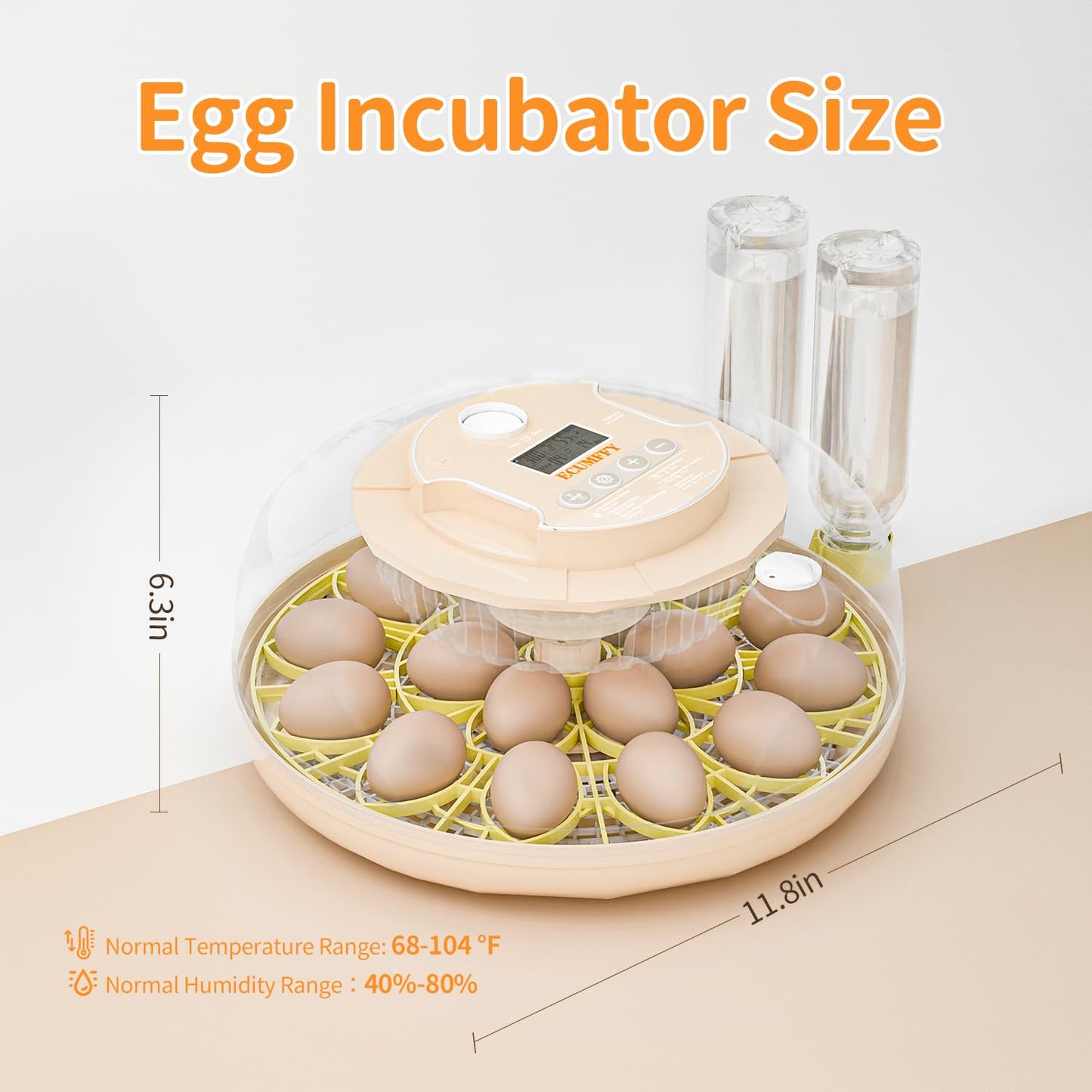18 Egg Incubator with Automatic Egg Turning and Humidity Control, Upgrade Egg Incubators for Hatching Eggs Chicken Ducks Goose Quail Pigeon Turkey, Automatic Incubator for Home Classroom Lab Farm