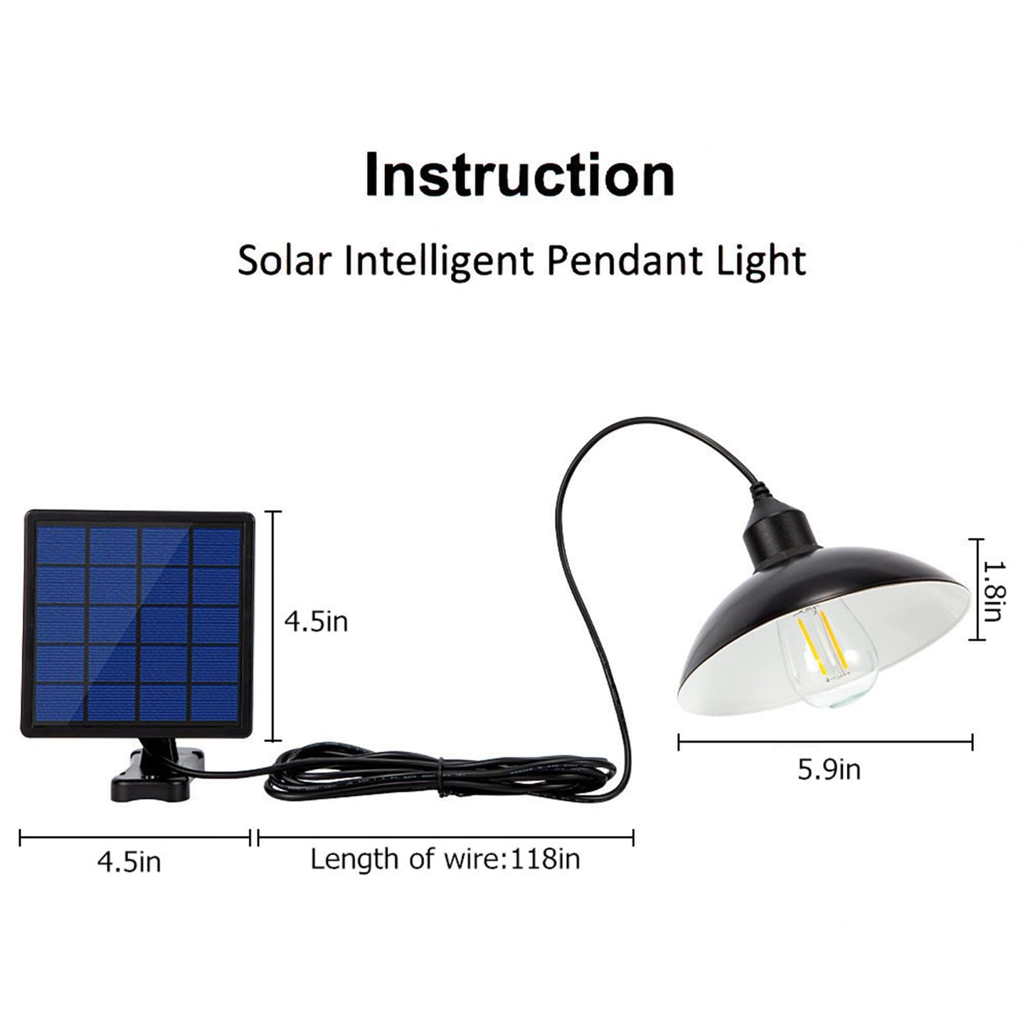 Solar Light for Chicken Coop Classical Bulb with 9.8FT Cord Solar Pendant Lights Outdoor Dusk to Dawn Waterproof for Shed, Indoor, Playhouse