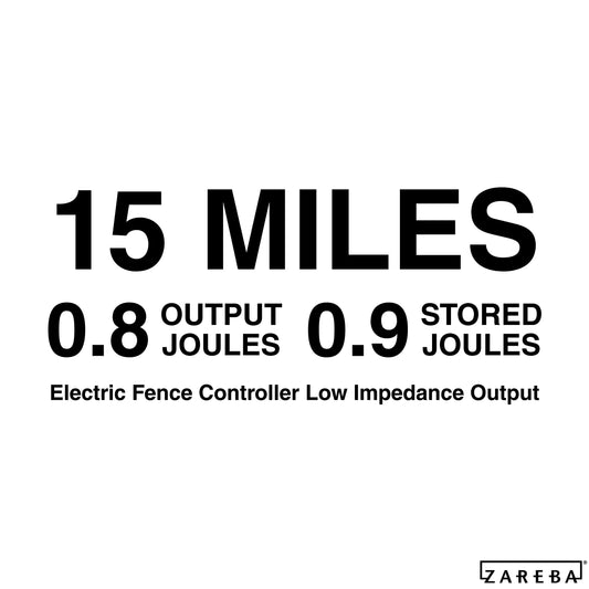 Zareba EDC15M-Z 15-Mile Battery Operated Low Impedance Electric Fence Charger, Black