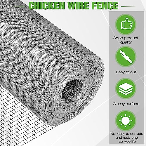 Tatuo 36in X 150ft Hardware Cloth 23 Gauge Hot Dip Galvanized After Welded Cage Mesh Rolls 1/2 Inch Metal Chicken Wire Mesh Roll Wire Fencing Poultry Netting for Raised Garden Rabbit Rodent Animals