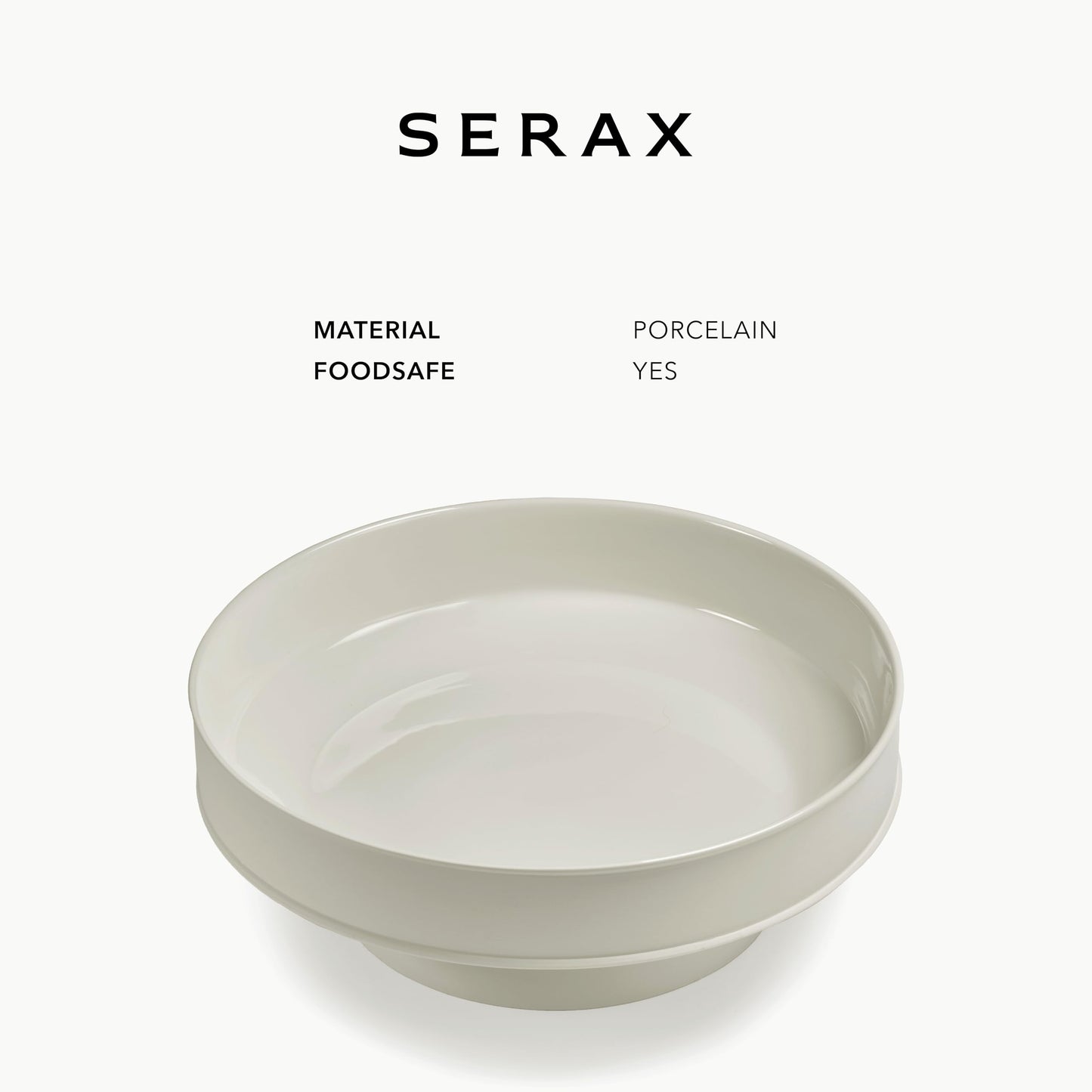 Serax Raised Bowl | Dune tableware accessories by Kelly Wearstler | XL porcelain white bowl | Farmhouse Kitchen and Dinnerware Sets for Home, Family, Party