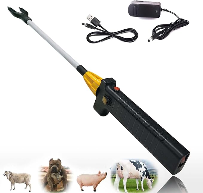 26.1" Electric Rechargeable Livestock Prod – Waterproof Cattle Prod with Powerful Shock & Bright LED Light for Pigs, Goats, Cows – IP64, Detachable, Safe Lock