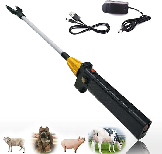 26.1" Electric Rechargeable Livestock Prod – Waterproof Cattle Prod with Powerful Shock & Bright LED Light for Pigs, Goats, Cows – IP64, Detachable, Safe Lock
